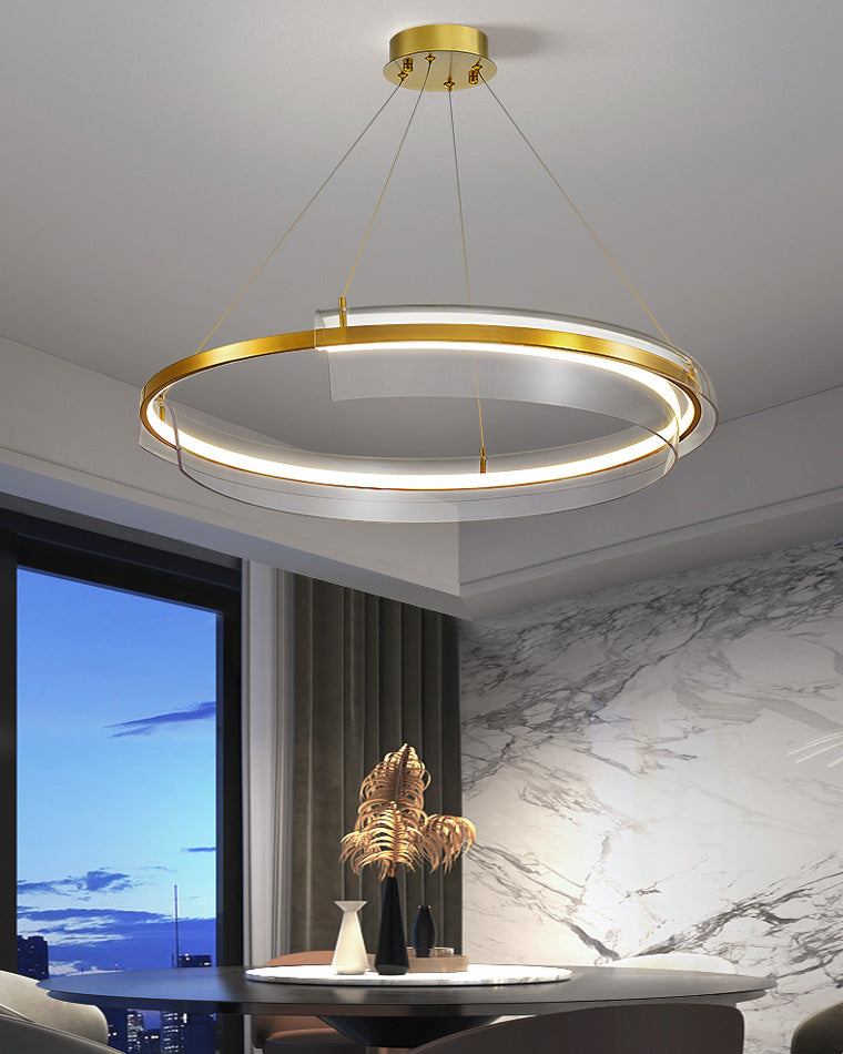Lámpara de araña LED circular dorada WOMO-WM2165