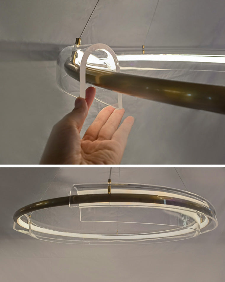 Lámpara de araña LED circular dorada WOMO-WM2165