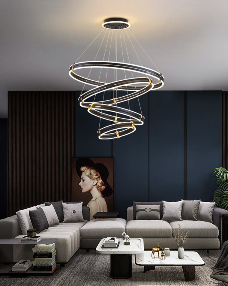 WOMO Stepped Black Rings Pendant Lights-WM2172