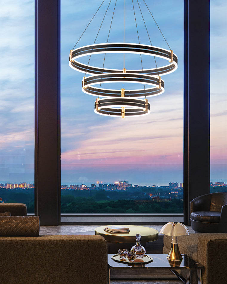 WOMO Stepped Black Rings Pendant Lights-WM2172