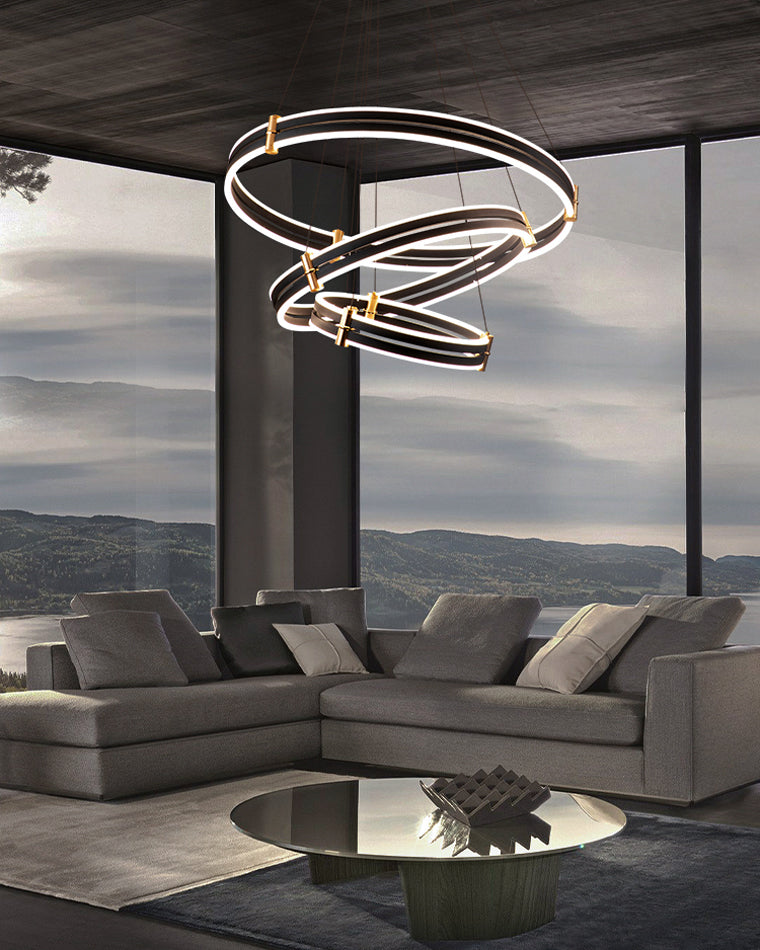WOMO Stepped Black Rings Pendant Lights-WM2172
