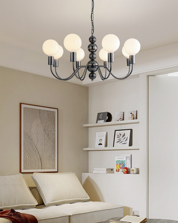 WOMO Lámparas Colgantes Brazo Negro con Globo de Cristal-WM2173
