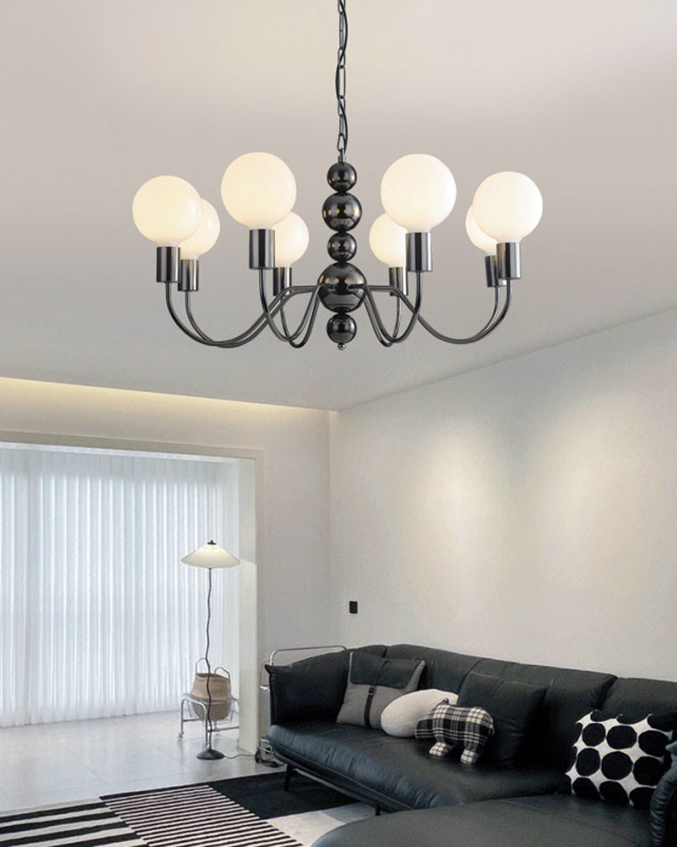 WOMO Lámparas Colgantes Brazo Negro con Globo de Cristal-WM2173