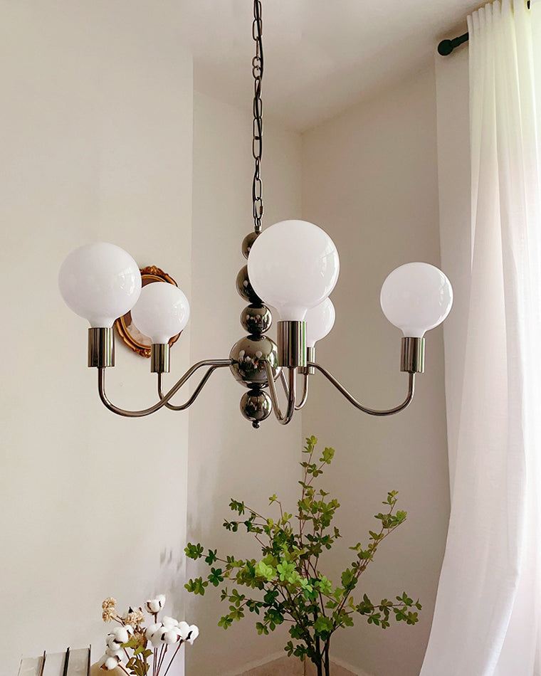 WOMO Lámparas Colgantes Brazo Negro con Globo de Cristal-WM2173