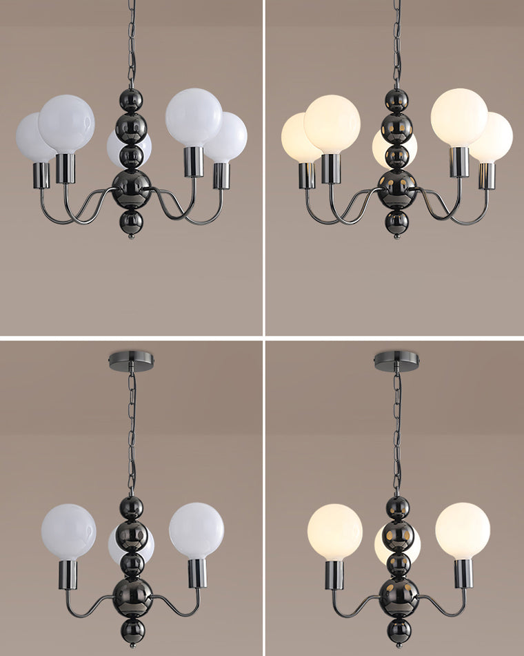 WOMO Lámparas Colgantes Brazo Negro con Globo de Cristal-WM2173