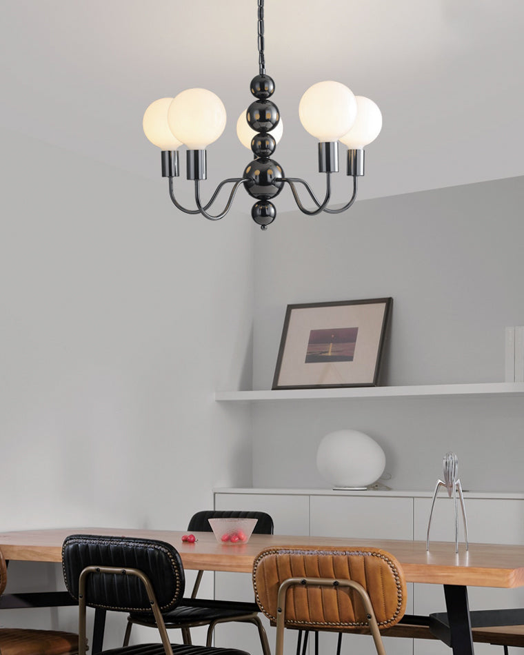 WOMO Lámparas Colgantes Brazo Negro con Globo de Cristal-WM2173