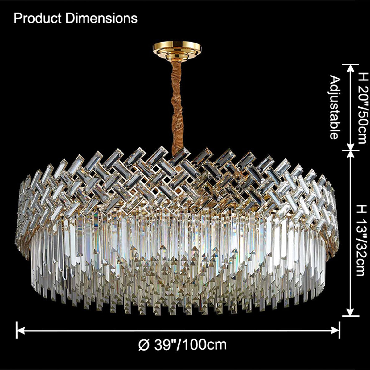 WOMO Hanging Lamps Round Crystal Shield-WM2190