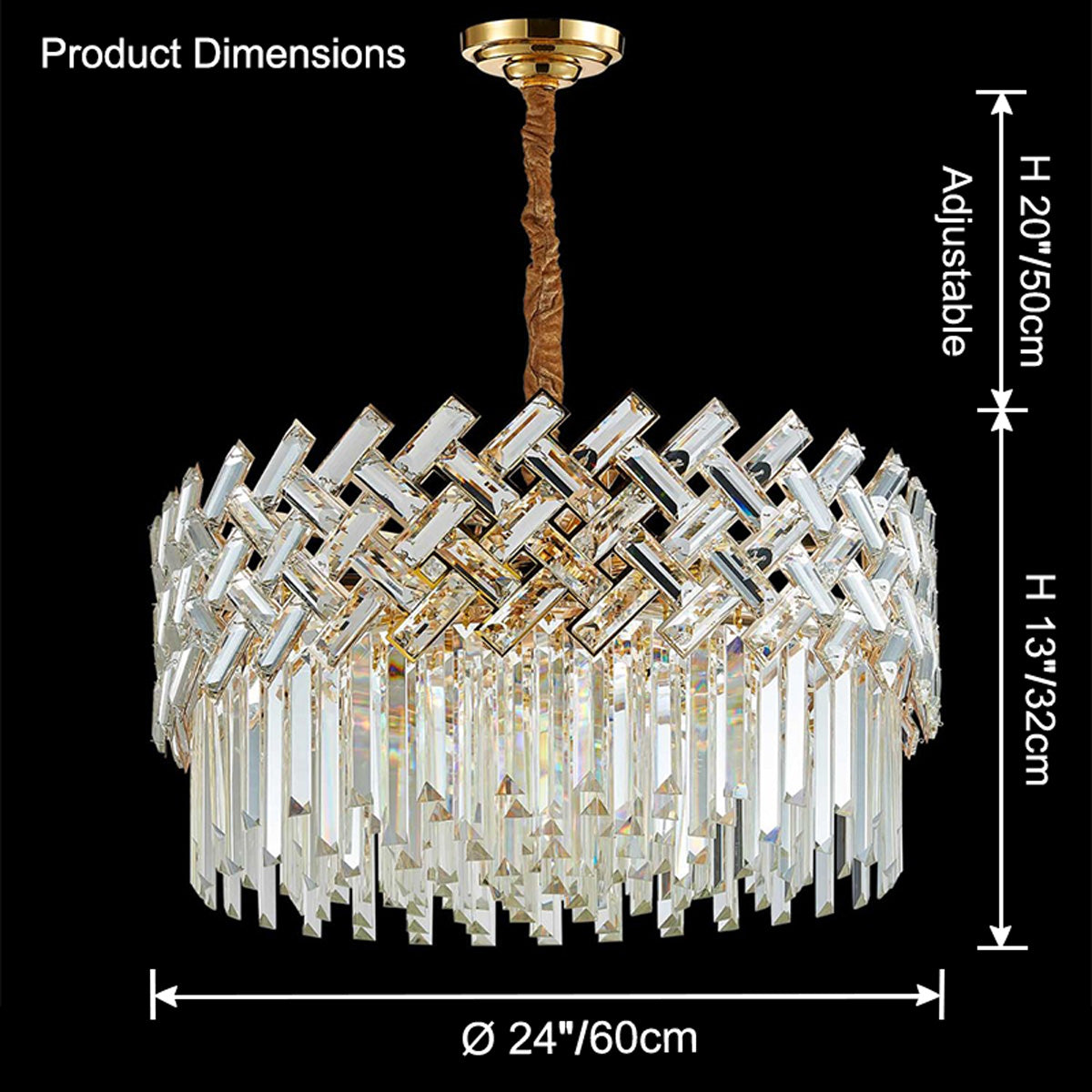 WOMO Hanging Lamps Round Crystal Shield-WM2190