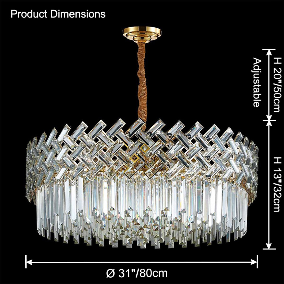 WOMO Hanging Lamps Round Crystal Shield-WM2190