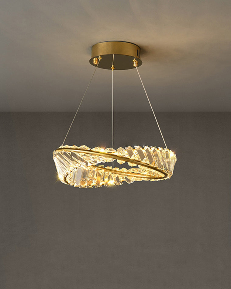 WOMO Lámparas Colgantes Circular Prisma de Cristal Möbius-WM2191