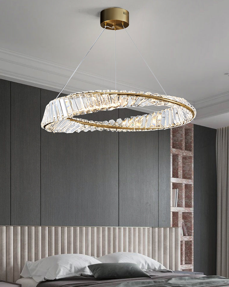 WOMO Lámparas Colgantes Circular Prisma de Cristal Möbius-WM2191