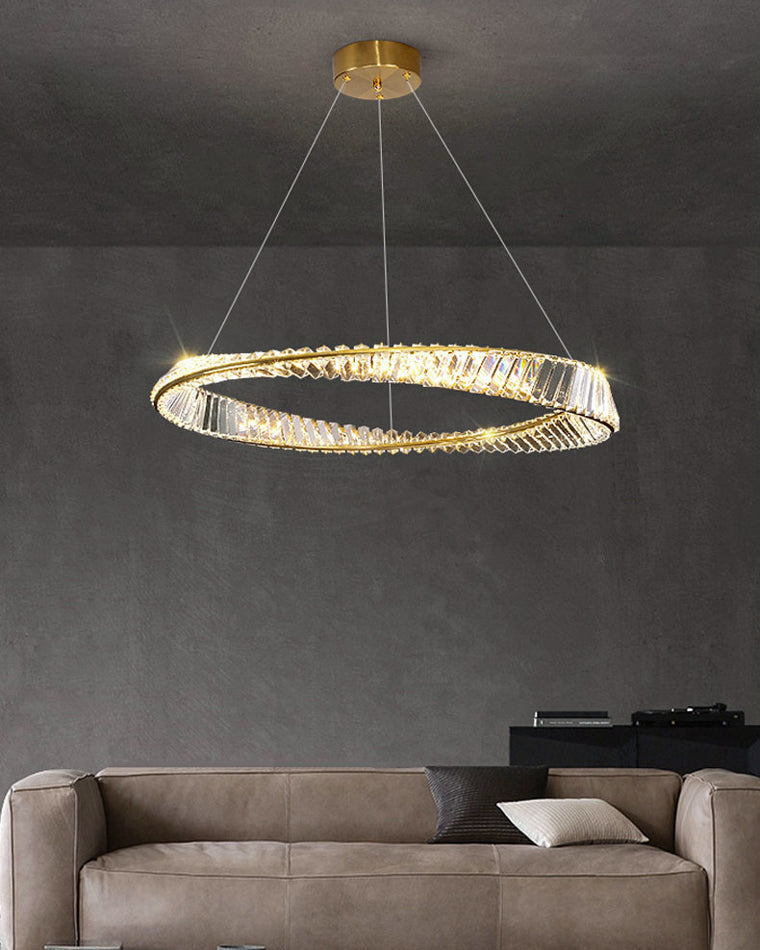 WOMO Lámparas Colgantes Circular Prisma de Cristal Möbius-WM2191