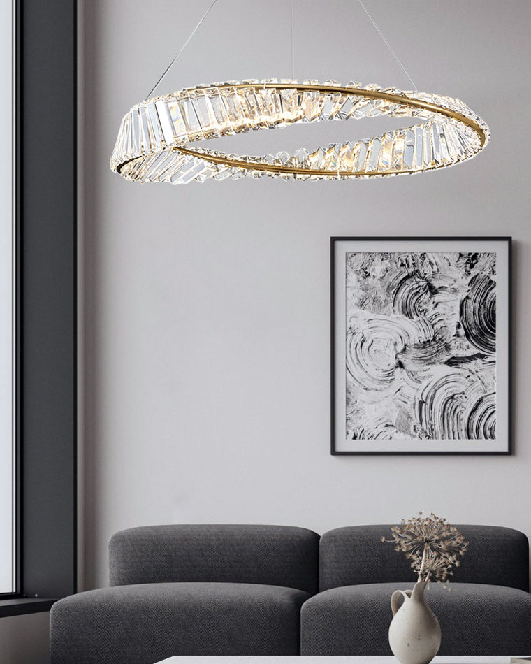 WOMO Lámparas Colgantes Circular Prisma de Cristal Möbius-WM2191