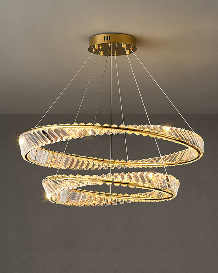 WOMO Lámparas Colgantes Circular Prisma de Cristal Möbius-WM2191