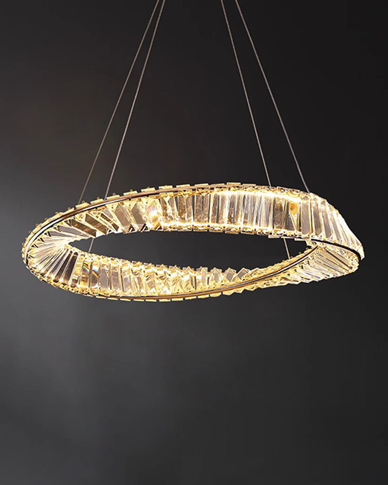 WOMO Lámparas Colgantes Circular Prisma de Cristal Möbius-WM2191