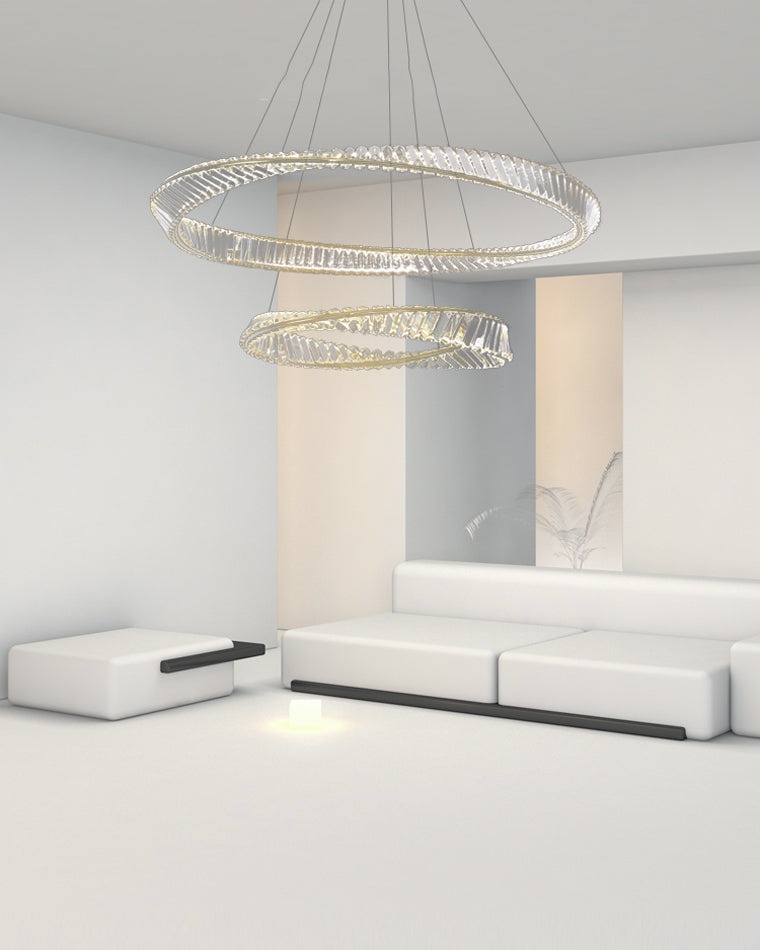 WOMO Lámparas Colgantes Circular Prisma de Cristal Möbius-WM2191