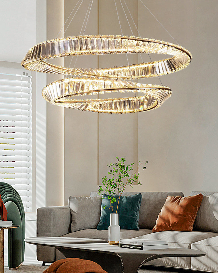 WOMO Lámparas Colgantes Circular Prisma de Cristal Möbius-WM2191