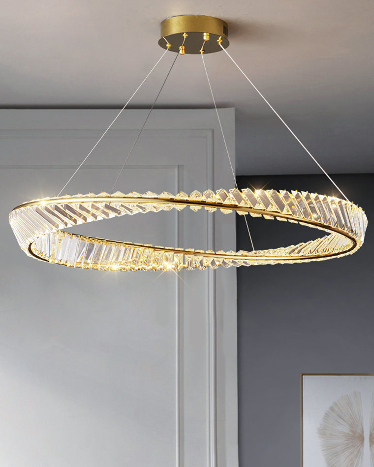 WOMO Lámparas Colgantes Circular Prisma de Cristal Möbius-WM2191