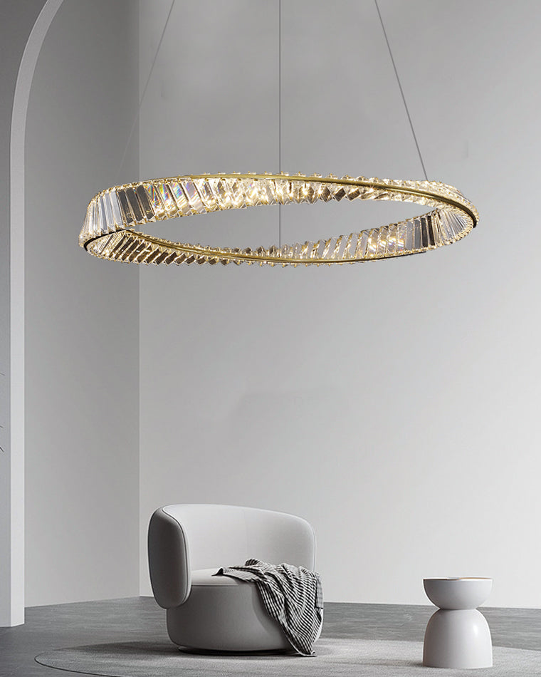 WOMO Lámparas Colgantes Circular Prisma de Cristal Möbius-WM2191