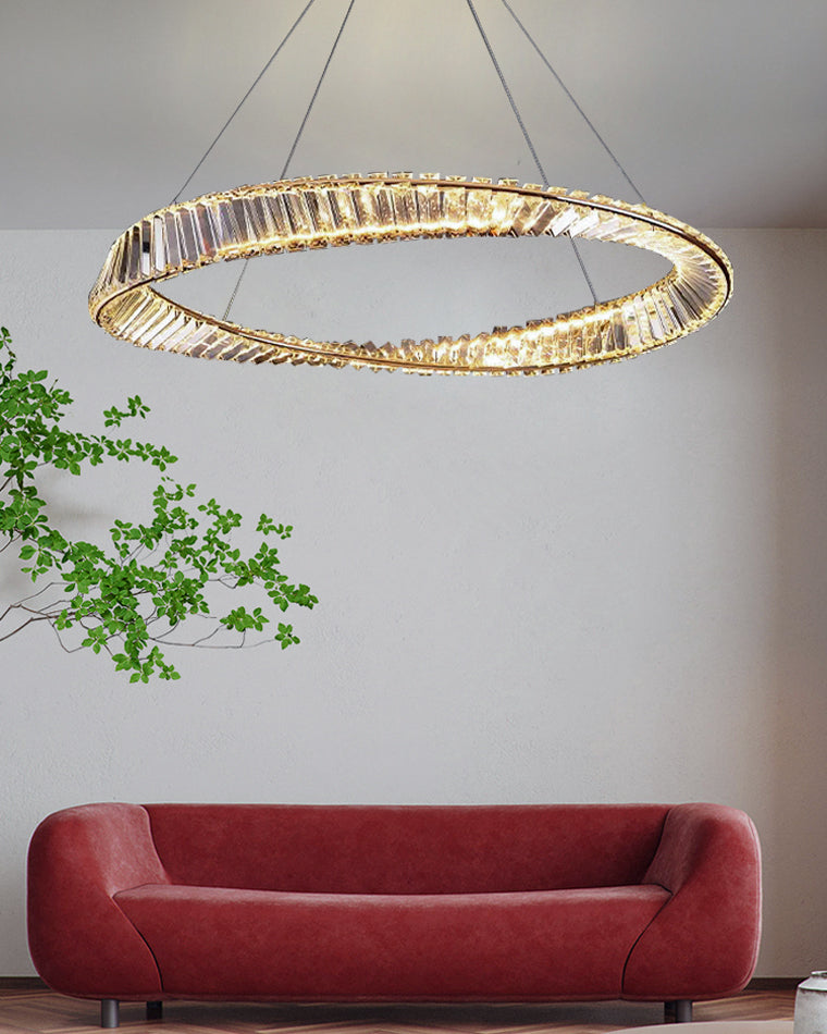 WOMO Lámparas Colgantes Circular Prisma de Cristal Möbius-WM2191