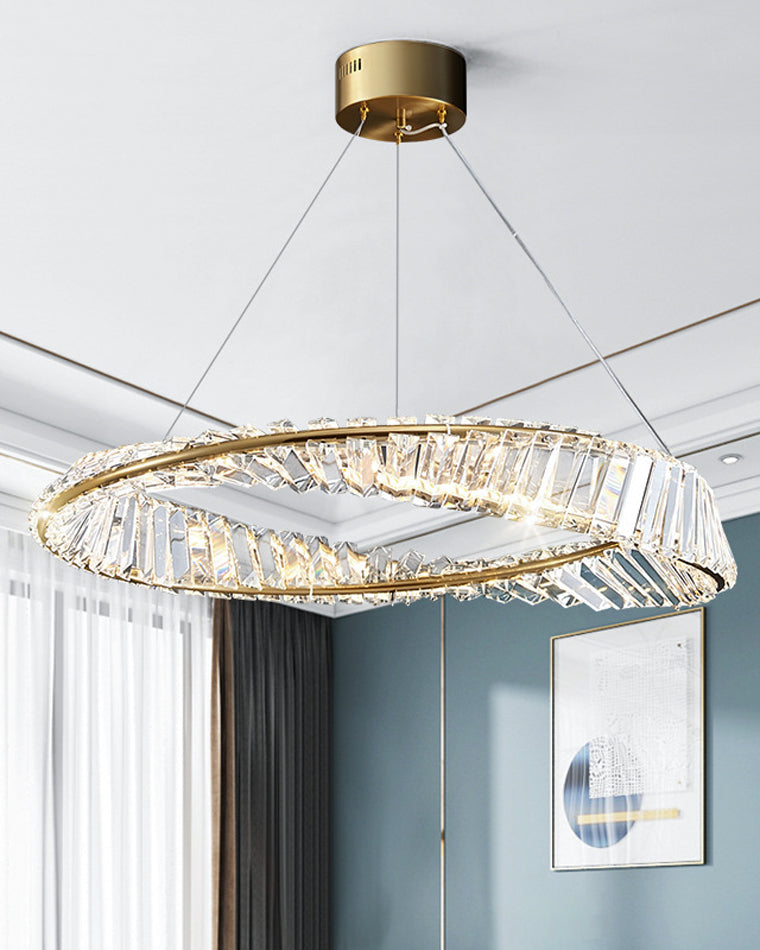 WOMO Lámparas Colgantes Circular Prisma de Cristal Möbius-WM2191