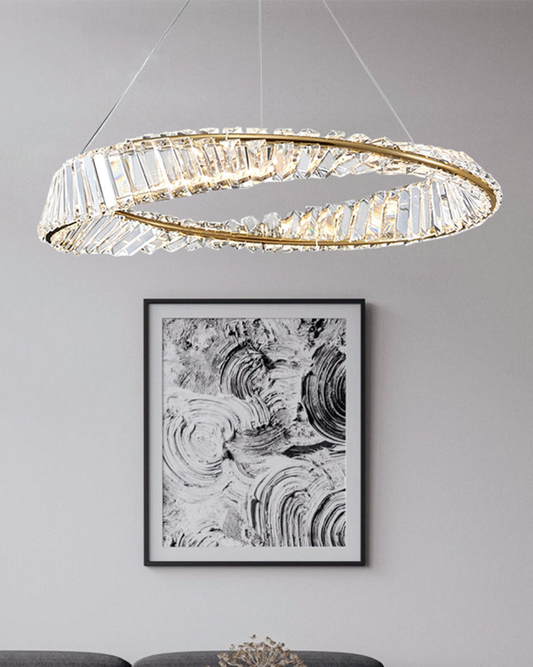 WOMO Lámparas Colgantes Circular Prisma de Cristal Möbius-WM2191