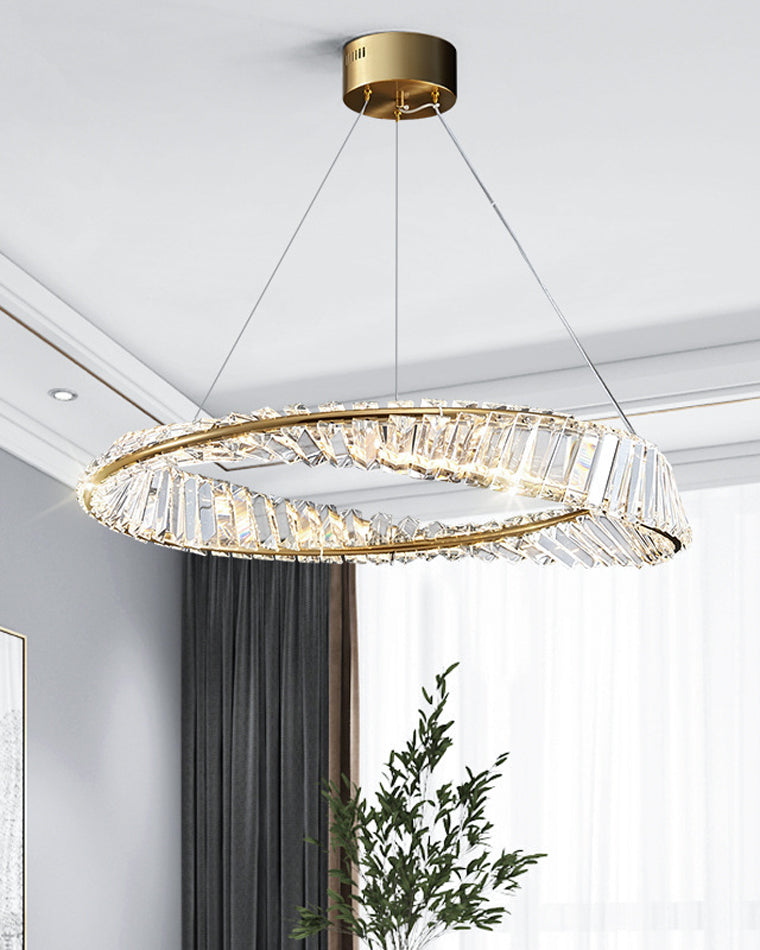 WOMO Lámparas Colgantes Circular Prisma de Cristal Möbius-WM2191