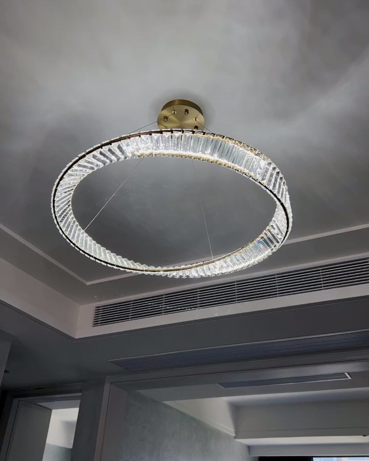 WOMO Lámparas Colgantes Circular Prisma de Cristal Möbius-WM2191