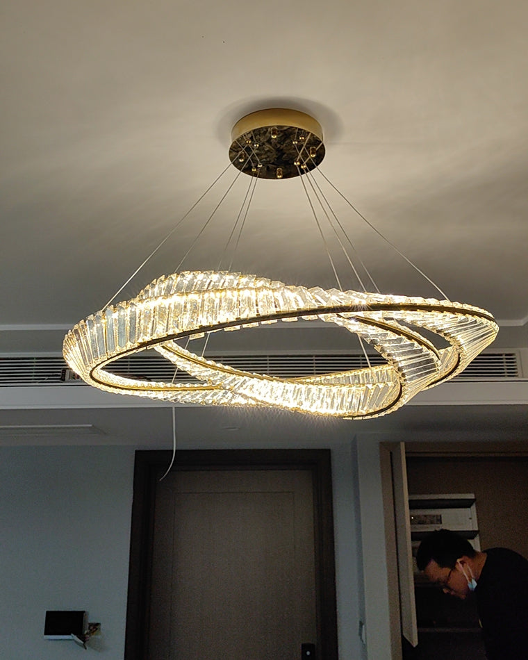 WOMO Lámparas Colgantes Circular Prisma de Cristal Möbius-WM2191