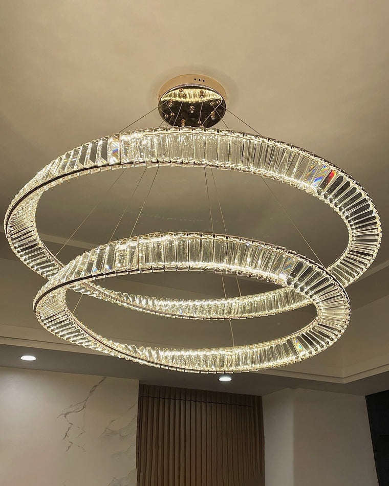 WOMO Lámparas Colgantes Circular Prisma de Cristal Möbius-WM2191