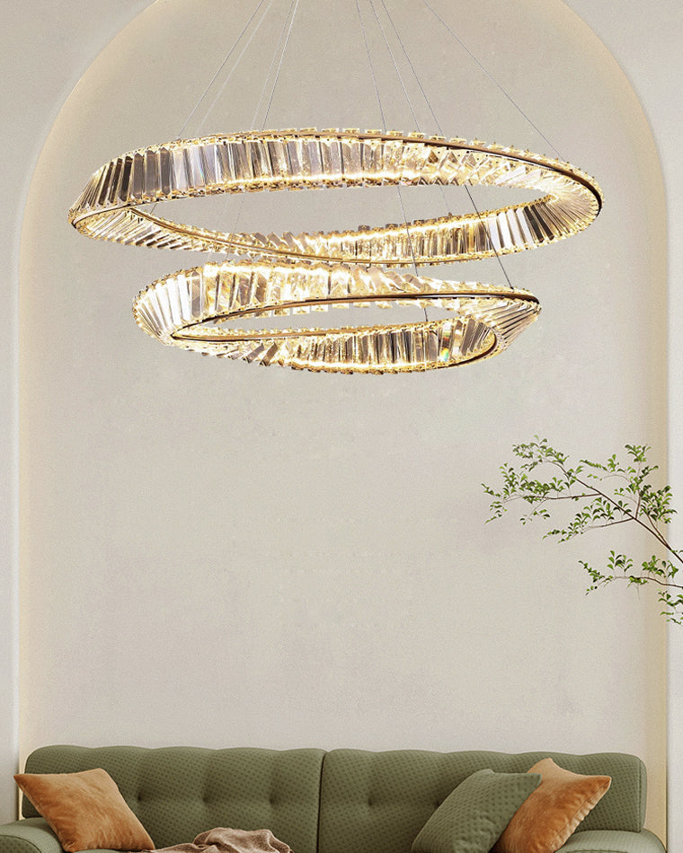 WOMO Lámparas Colgantes Circular Prisma de Cristal Möbius-WM2191