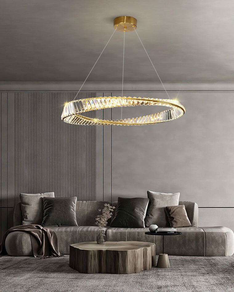 WOMO Lámparas Colgantes Circular Prisma de Cristal Möbius-WM2191