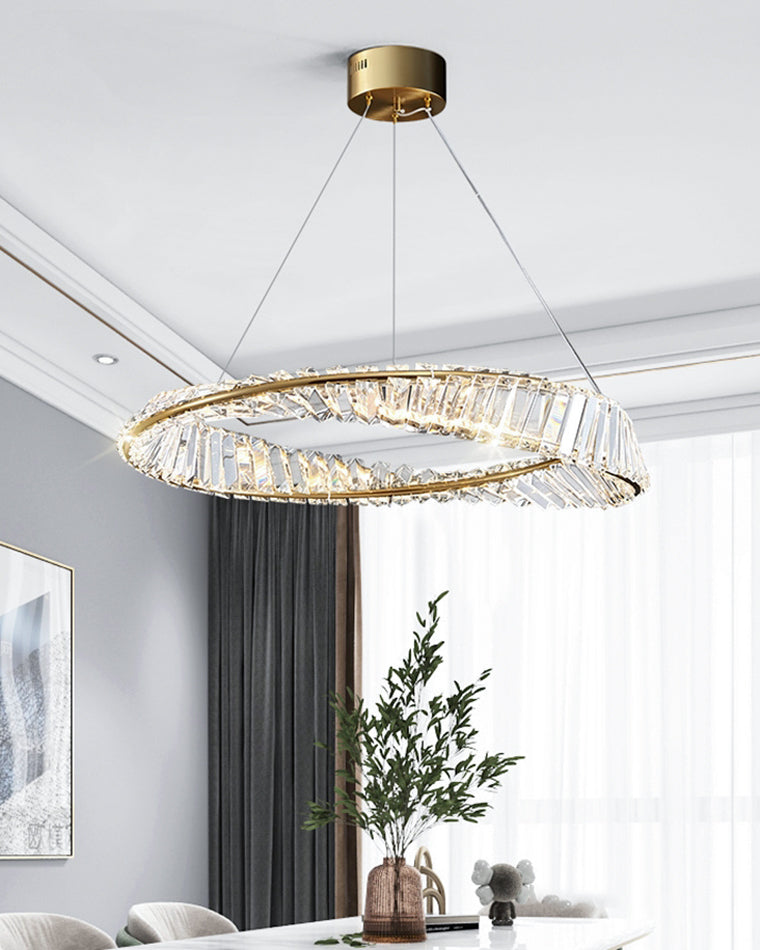 WOMO Lámparas Colgantes Circular Prisma de Cristal Möbius-WM2191