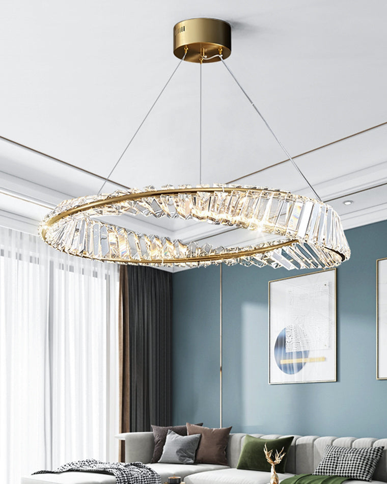 WOMO Lámparas Colgantes Circular Prisma de Cristal Möbius-WM2191