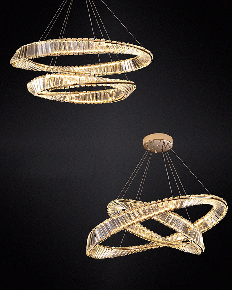 WOMO Lámparas Colgantes Circular Prisma de Cristal Möbius-WM2191