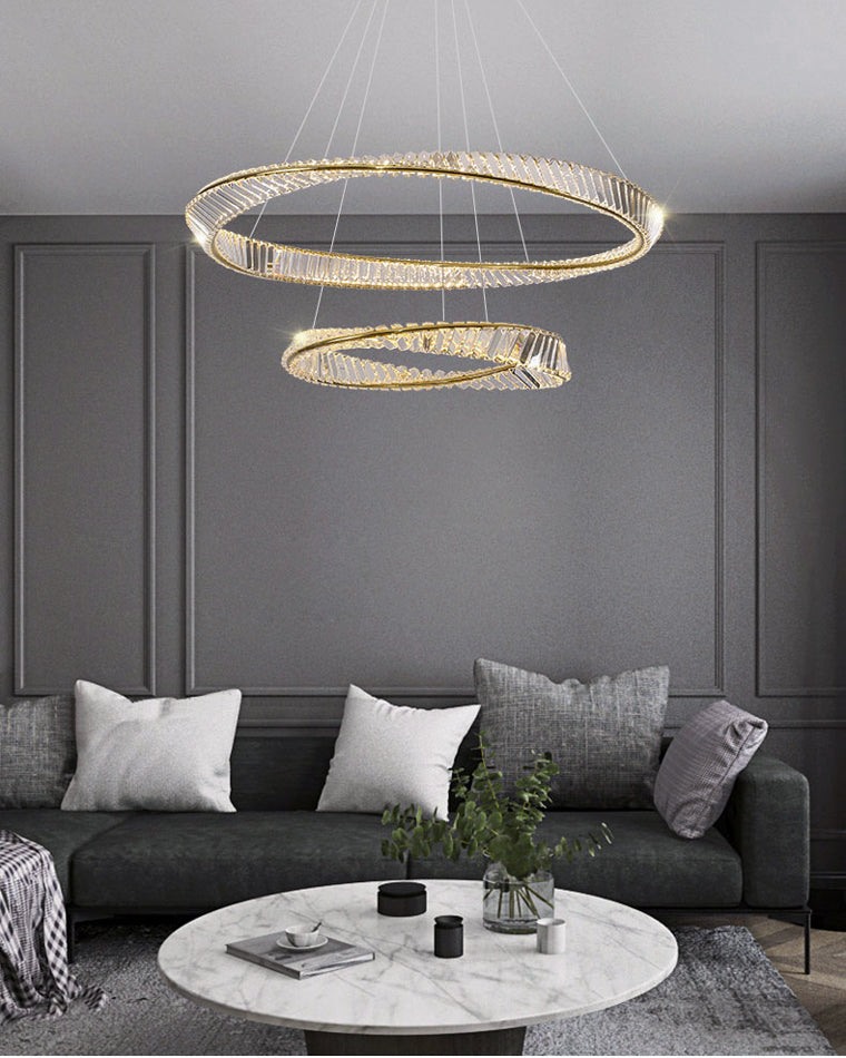 WOMO Lámparas Colgantes Circular Prisma de Cristal Möbius-WM2191