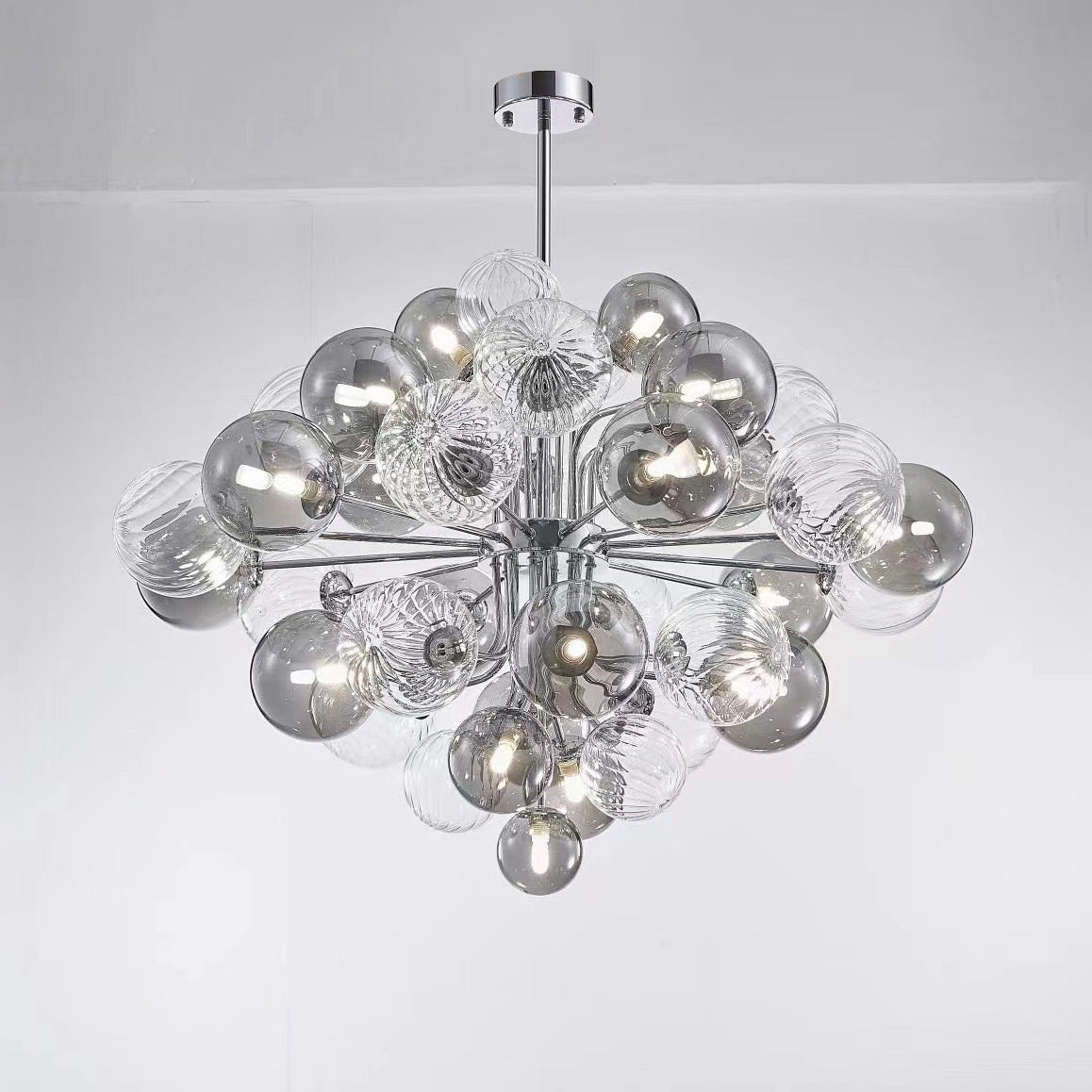 Lámpara de araña WOMO de cristal ahumado con forma de burbuja - WM2198
