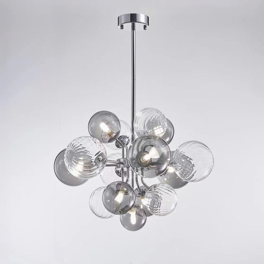 Lámpara de araña WOMO de cristal ahumado con forma de burbuja - WM2198