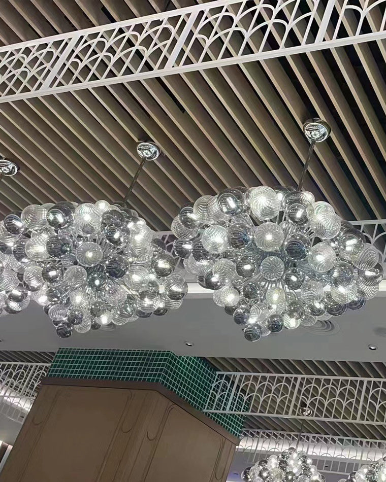Lámpara de araña WOMO de cristal ahumado con forma de burbuja - WM2198