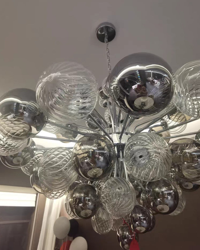 Lámpara de araña WOMO de cristal ahumado con forma de burbuja - WM2198