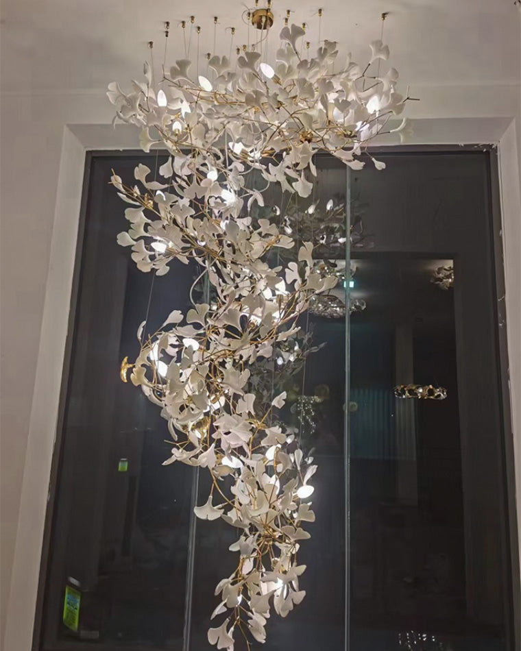 WOMO Lámparas Colgantes Gingko Cascada Larga para Vestíbulo-WM2206