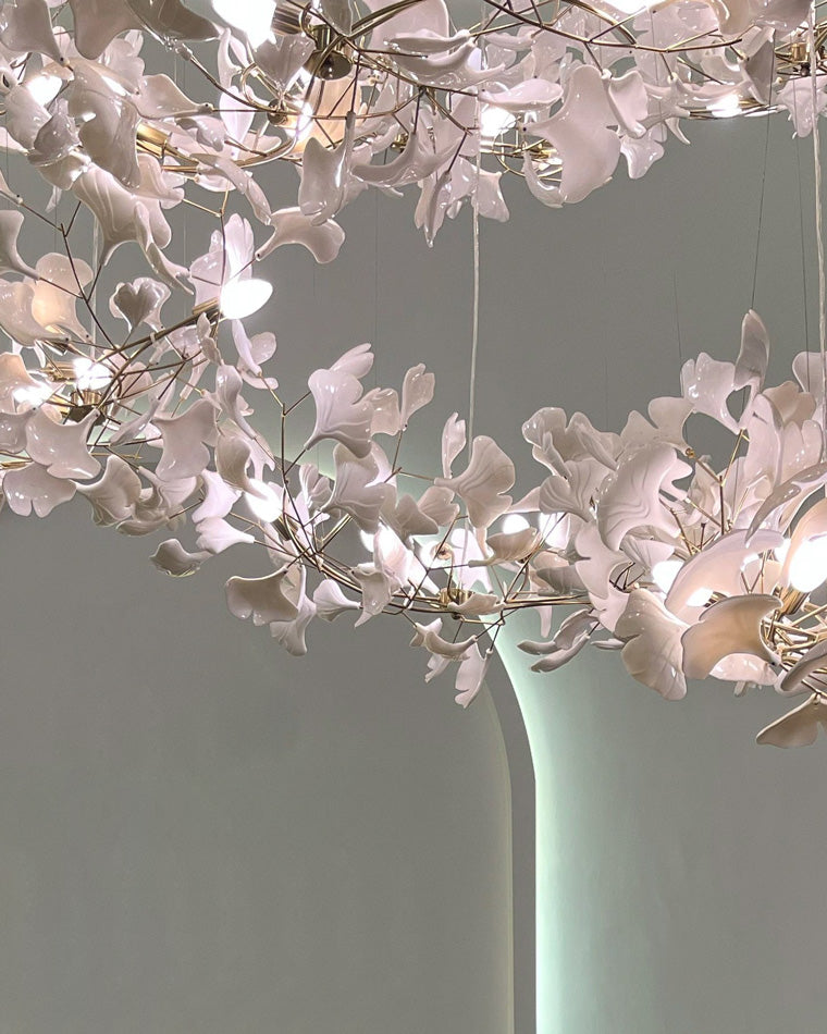WOMO Lámparas Colgantes Gingko Cascada Larga para Vestíbulo-WM2206