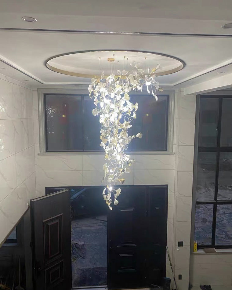 WOMO Lámparas Colgantes Gingko Cascada Larga para Vestíbulo-WM2206