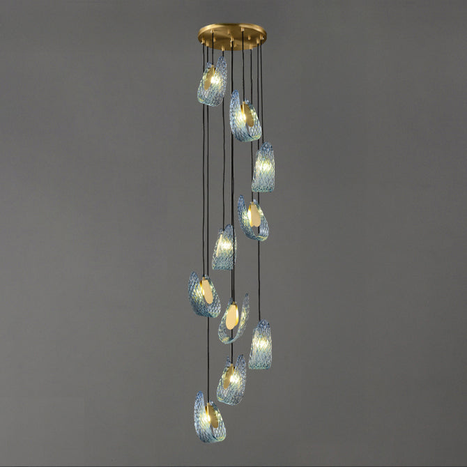WOMO Peacock Blue Artistic Glass Pendant Lamp - WM2213a