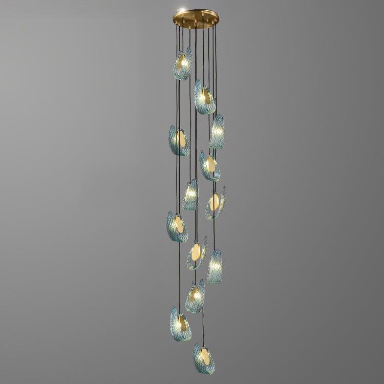 WOMO Peacock Blue Artistic Glass Pendant Lamp - WM2213a