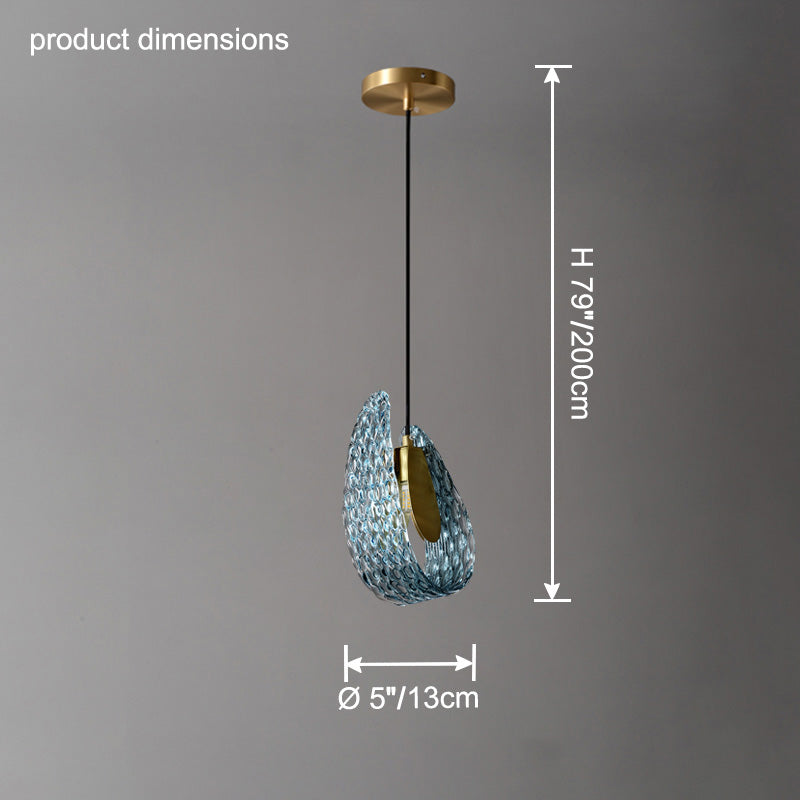 WOMO Peacock Blue Artistic Glass Pendant Lamp - WM2213a