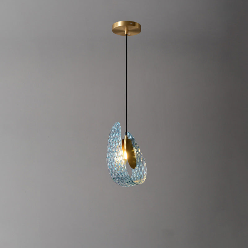 WOMO Peacock Blue Artistic Glass Pendant Lamp - WM2213a
