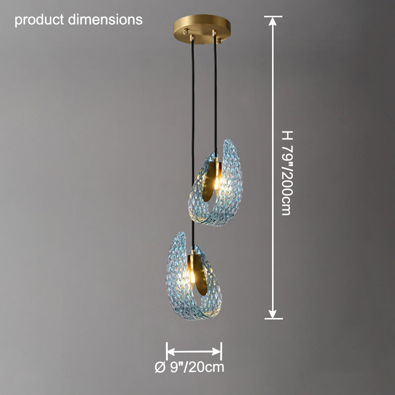 WOMO Peacock Blue Artistic Glass Pendant Lamp - WM2213a