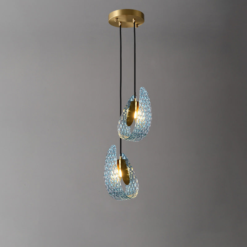 WOMO Peacock Blue Artistic Glass Pendant Lamp - WM2213a