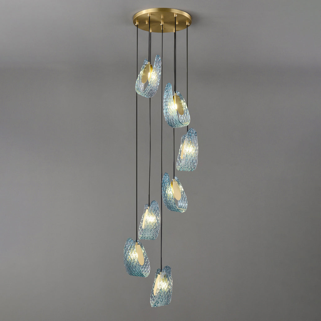 WOMO Peacock Blue Artistic Glass Pendant Lamp - WM2213a
